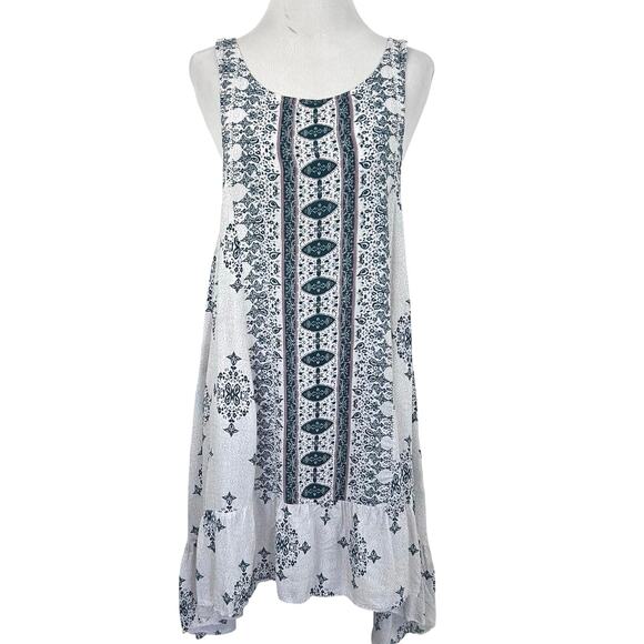 Free People Dresses & Skirts - Free People Intimately Sleeveless Boho Mini Dress Medium Green Print Flowy